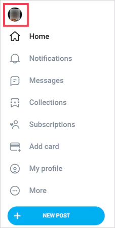 Click on your profile icon