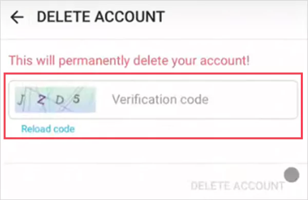 Enter the Captcha code in the given box