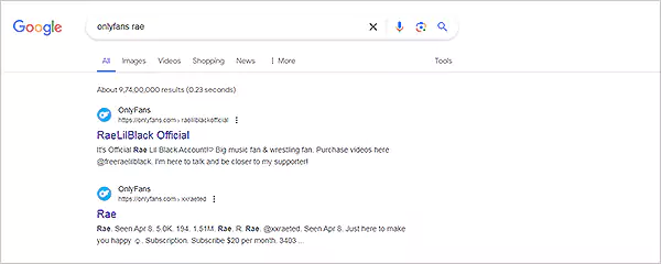 Finding OnlyFans Account Through Google