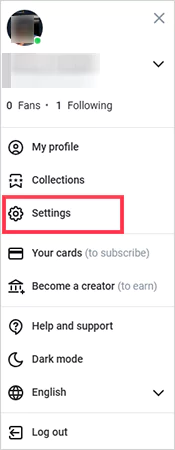 Go for the Settings option