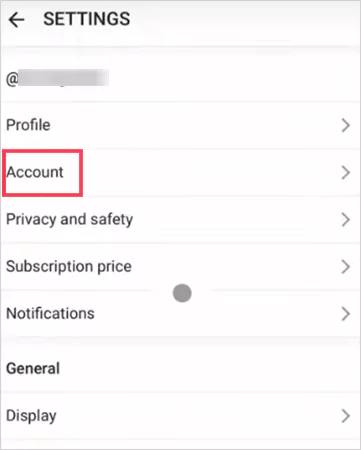 Navigate to the Account section