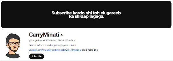 CarryMinati Youtube Channel