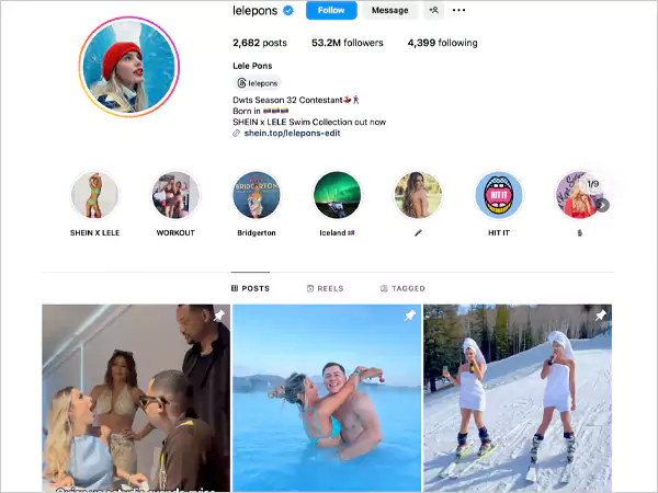 Instagram profile of Lele Pons