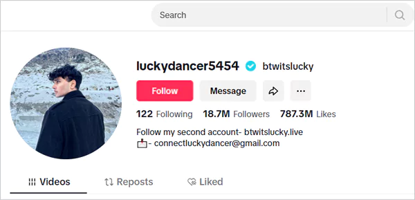 Lucky Dancer TikTok account