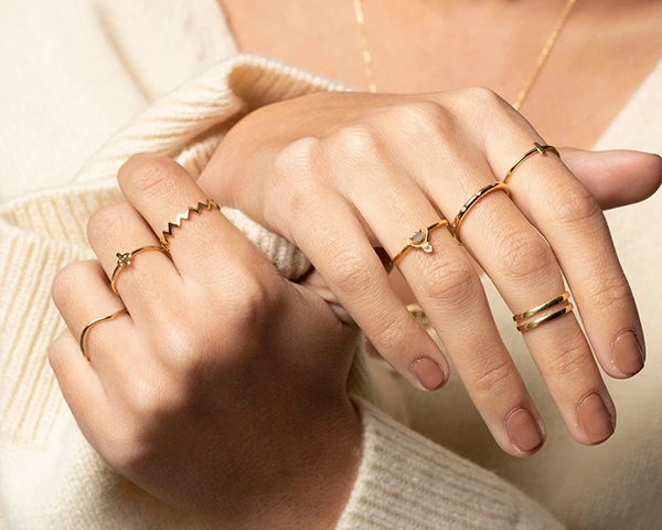 Minimalist gold rings