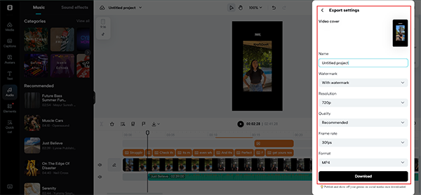 Export your edited audio