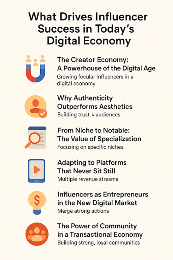 Factors driving influencer success in digital economy