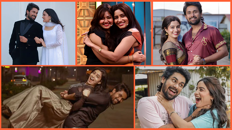 A collage of Sangeetha Sai Pictures